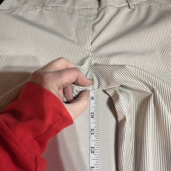 Express Editor Gray Striped Flare Wide Leg Trouser Pants Size 4 Career Corporate - Picture 14 of 16